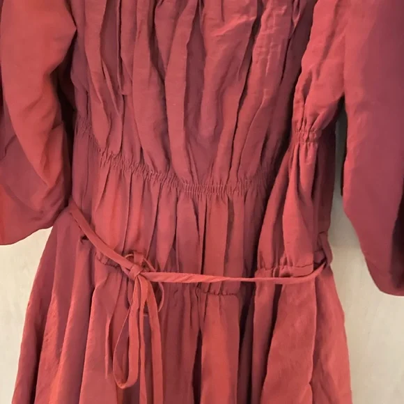 Altar’d State Burnt Red Puff Sleeve Dress - Picture 4 of 7